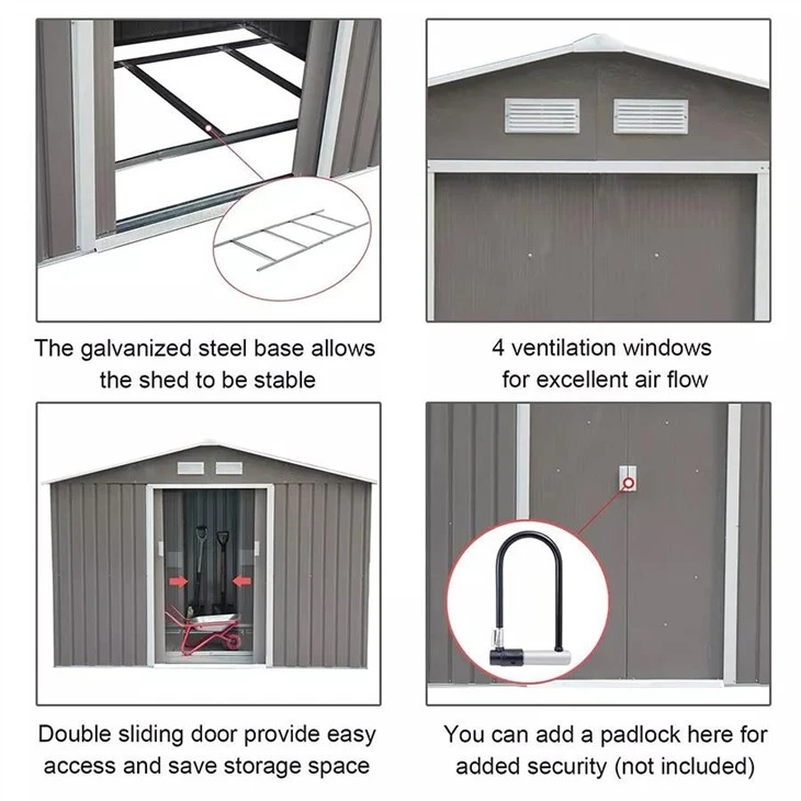Galvanized Steel Backyard Tool Shed
