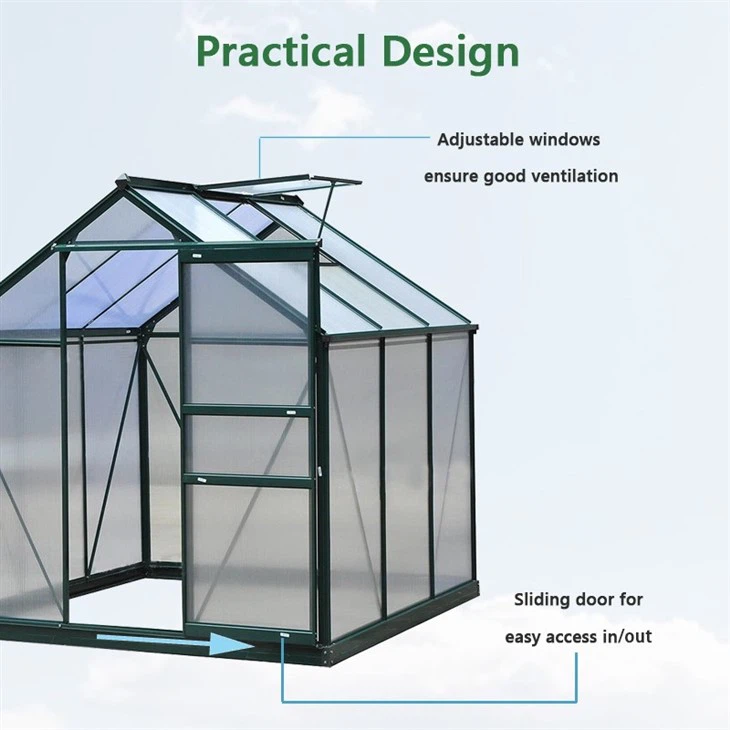 Polycarbonate Garden Aluminum Greenhouse